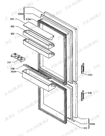 Взрыв-схема холодильника Castor CM3014DB - Схема узла Doors